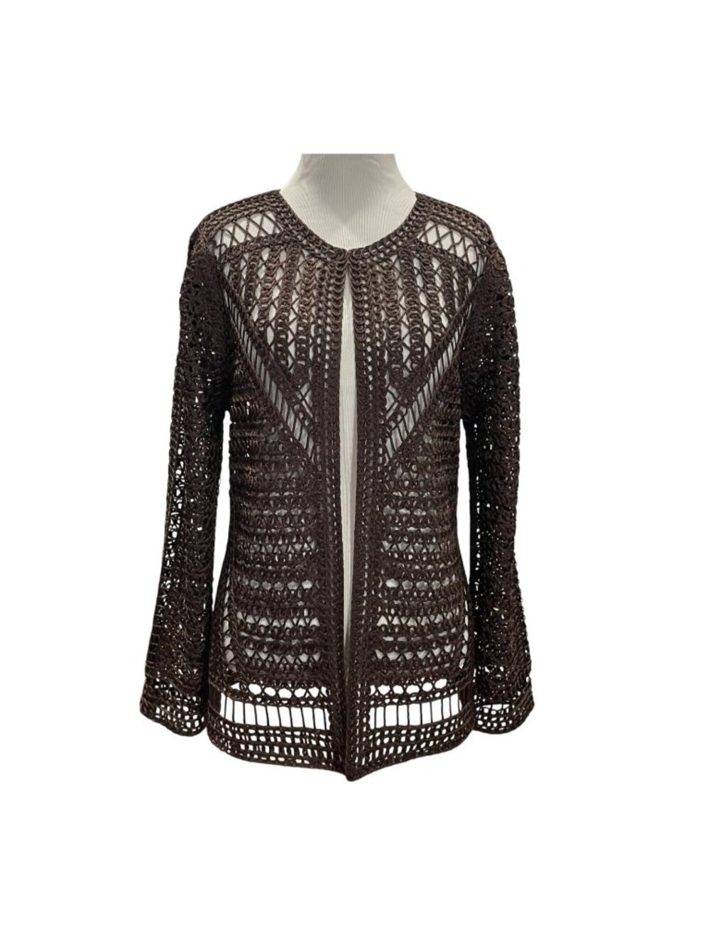 Berek Crochet Over The Edge Jacket PL Brown Boho Festival Indie Fairy Cardigan